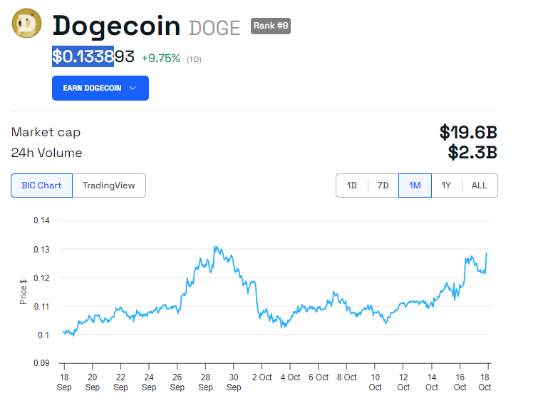 DOGE Price Performance