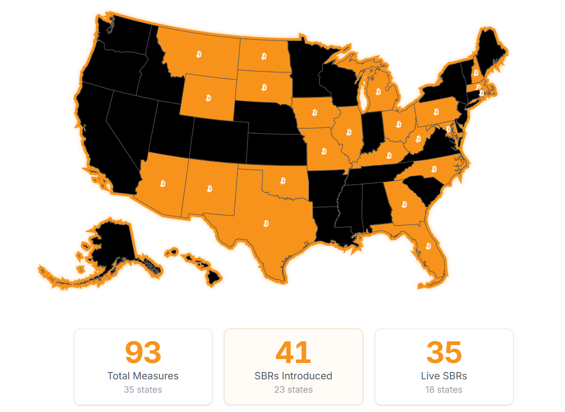 us state bitcoin reserve map