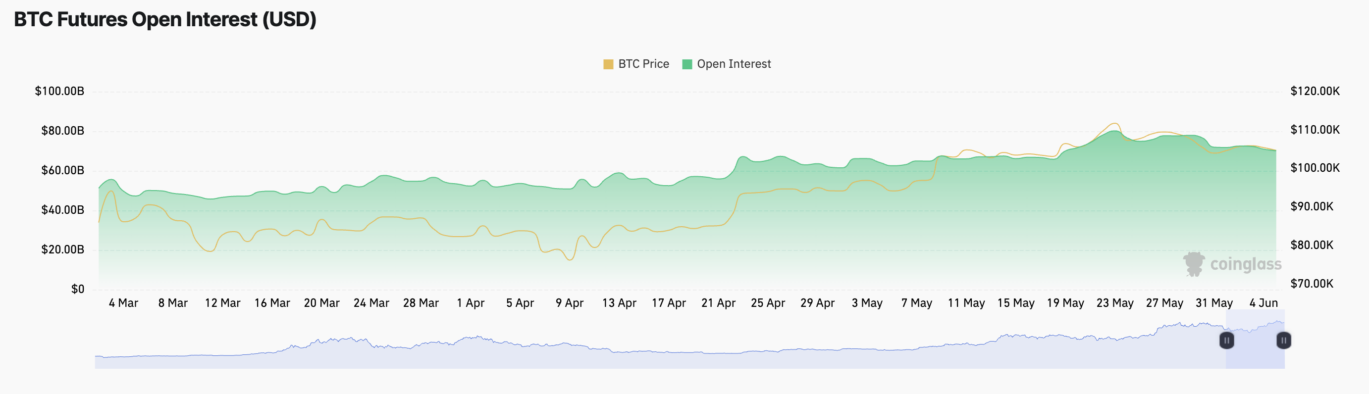 BTC 선물 미결제 약정.