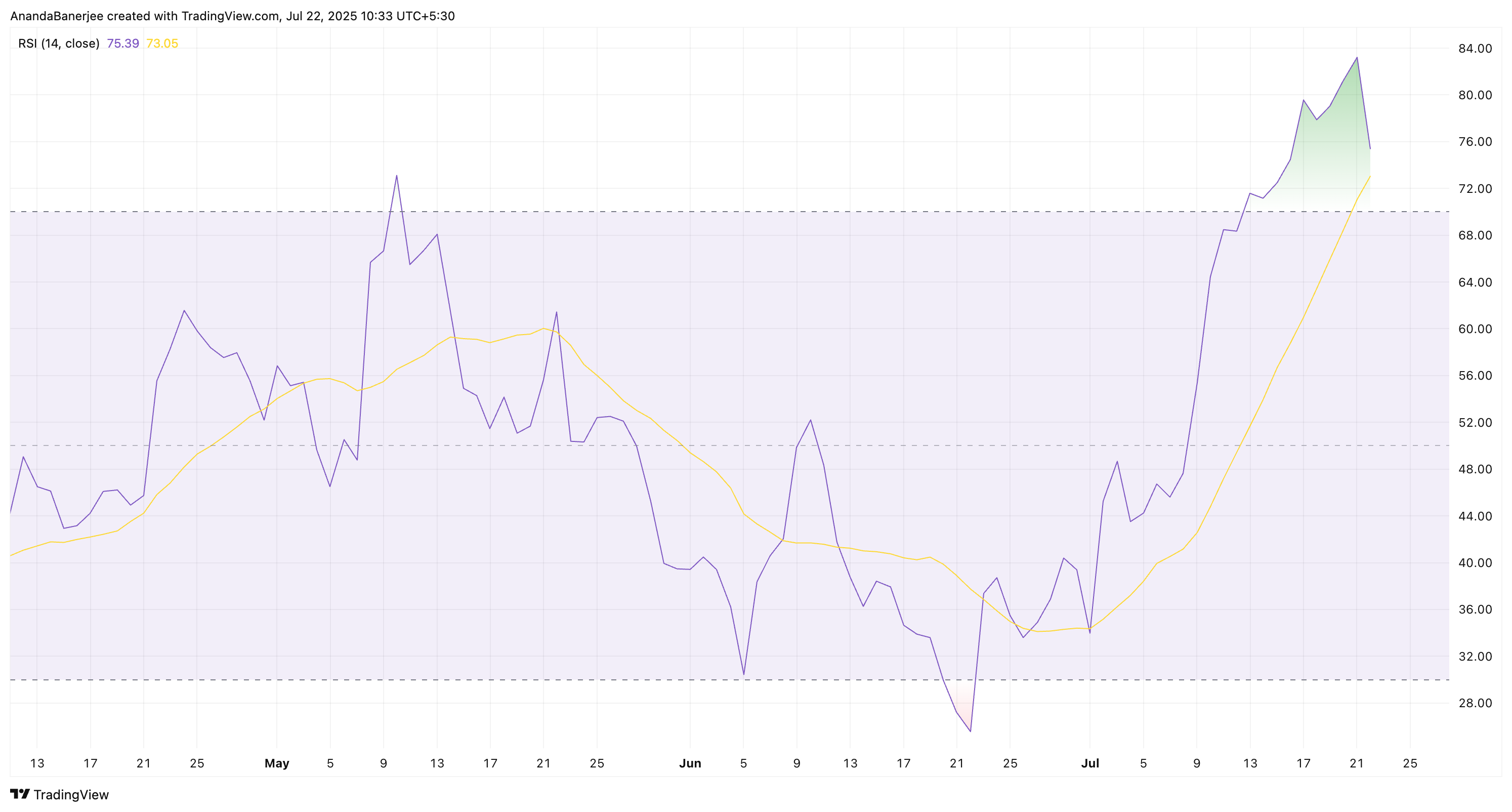 과열된 ADA RSI