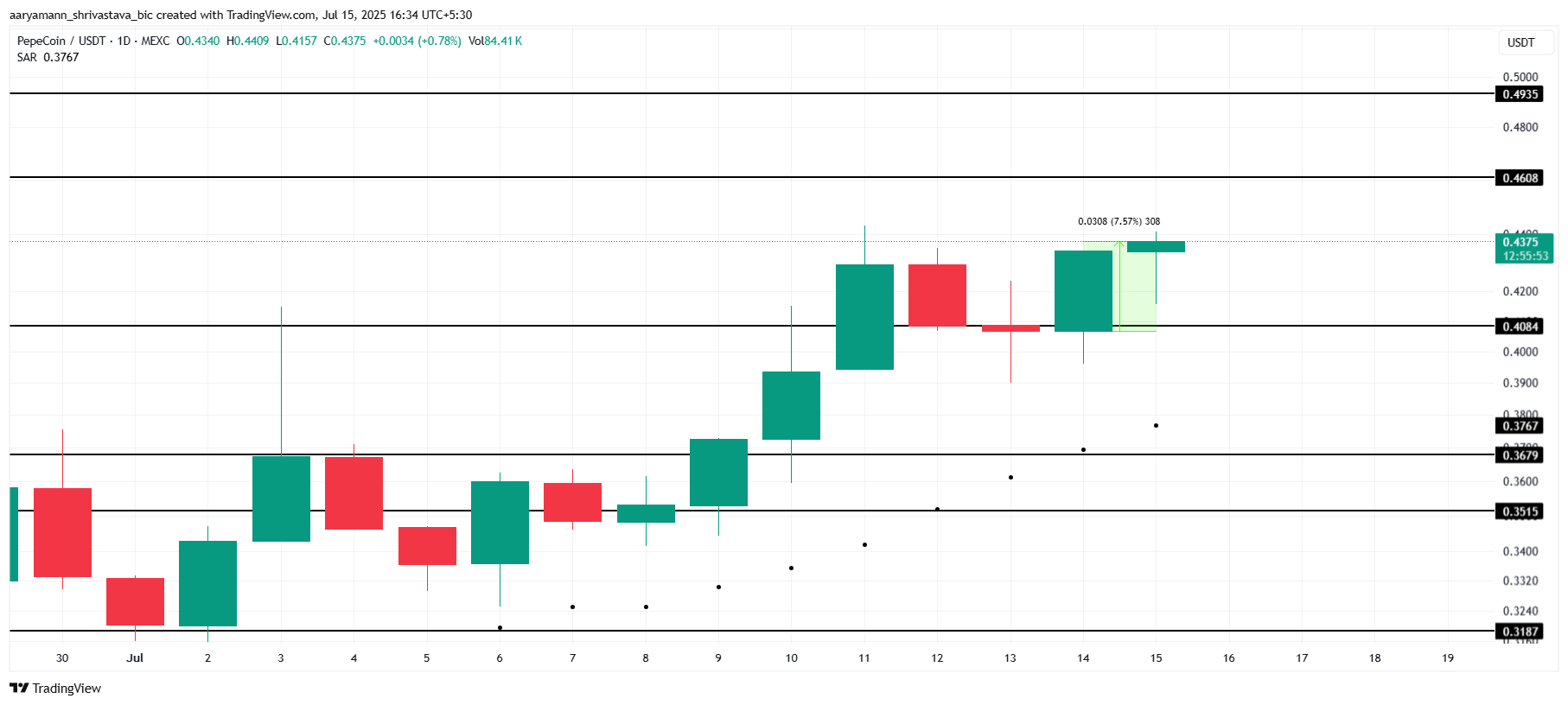 PEPECOIN 가격 분석.